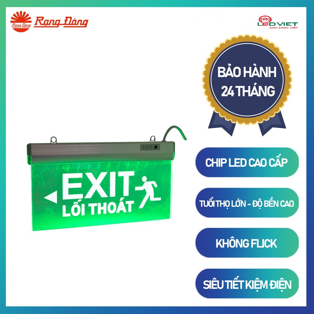 Đèn EXIT chỉ dẫn 1 mặt rạng đông D CD01 40×20/2.2W(PCCC)